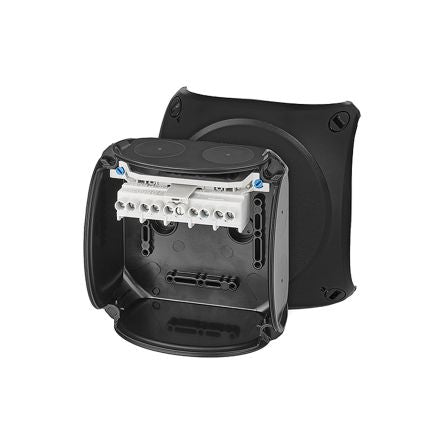 HENSEL KX Series Black Polycarbonate Terminal Box, IP66, 5 Terminals, ATEX, 77 x 130 x 130mm [KX 0606 C]; 276-5443