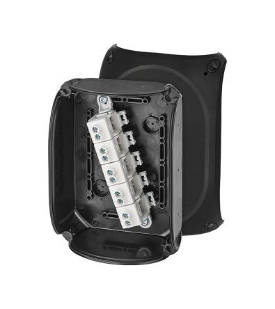 HENSEL KX Series Black Polycarbonate Terminal Box, IP66, 5 Terminals, ATEX, 77 x 180 x 130mm [KX 1010 C]; 276-5444