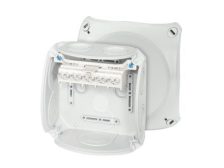 HENSEL DK Series Grey Polypropylene Terminal Box, IP66, 5 Terminals, 77 x 130 x 130mm [DK 0606 G]; 276-5455