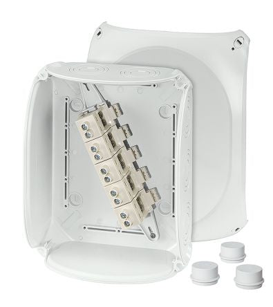 HENSEL DK Series Grey Polycarbonate Terminal Box, IP55, IP66, 5 Terminals, 112 x 255 x 205mm [DK 2525 G]; 276-5458