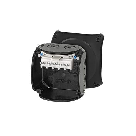 HENSEL KF Series Black Polycarbonate Terminal Box, IP66, IP67, IP69, 5 Terminals, 62 x 93 x 93mm [KF 0202 B]; 276-5460