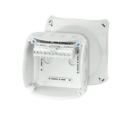 HENSEL KF Series Grey Polycarbonate Terminal Box, IP66, IP67, IP69, 5 Terminals, 77 x 130 x 130mm [KF 0606 G]; 276-5465