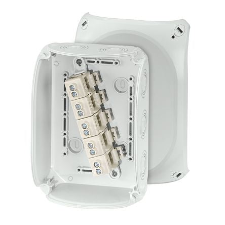 HENSEL KF Series Grey Polycarbonate Terminal Box, IP66, IP67, IP69, 5 Terminals, 77 x 180 x 130mm [KF 1010 G]; 276-5468