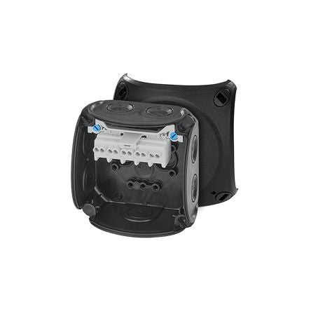 HENSEL DK Series Black Polypropylene Terminal Box, IP66, 5 Terminals, 62 x 93 x 93mm [DK 0202 B]; 276-5476