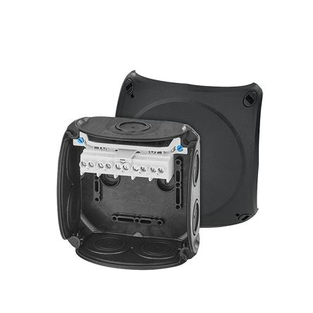HENSEL DK Series Black Polypropylene Terminal Box, IP66, 5 Terminals, 77 x 130 x 130mm [DK 0606 B]; 276-5481