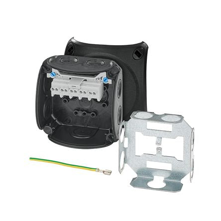 HENSEL DK Series Black Polypropylene Terminal Box, IP66, 5 Terminals, 62 x 93 x 93mm [DK 0202 V]; 276-5485