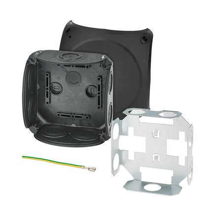 HENSEL DK Series Black Polypropylene Terminal Box, IP66, 0 Terminals, 77 x 130 x 130mm [DK 0600 V]; 276-5486