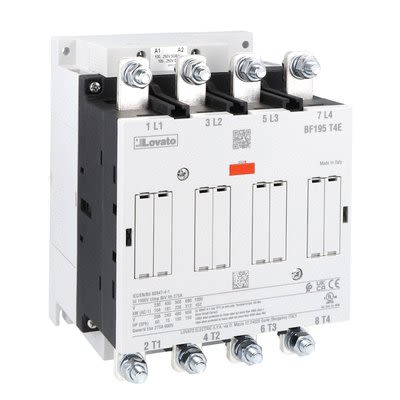 Lovato BF19 BF195 Contactor, 24-60/20-60 V ac/dc Coil, 4-Pole, 275 A, 312 kw, 1 kV [BF195T4E024]; 276-5549