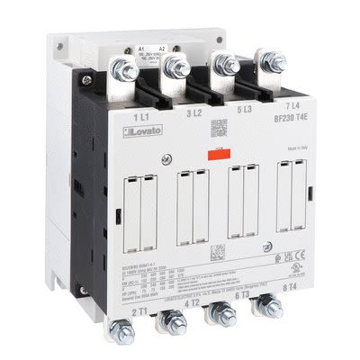 Lovato BF23 BF230 Contactor, 48-130 V ac/dc Coil, 4-Pole, 350 A, 397 kw, 1 kV [BF230T4E110]; 276-5559