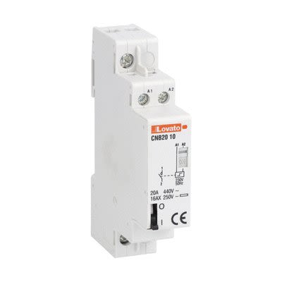Lovato DIN Rail Latching Latching Relay, 230V Coil, 20A Switching Current, SPST [CNB2010230]; 276-5572