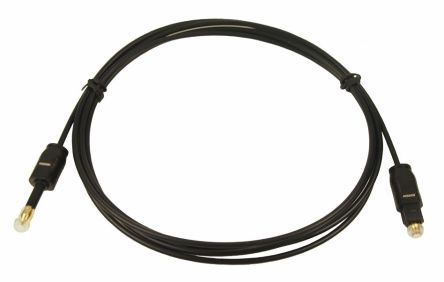 RS PRO TOSlink to Male 3.5mm Stereo Jack TOSLINK Fiber Optic Audio Cable Assembly, 2m [0]; 276-5927