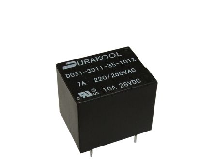 Durakool PCB Mount Power Relay, 12V dc Coil, 12A Switching Current, SPDT-C/O [DG31-3011-35-1012]; 276-5966