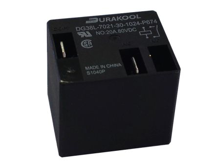 Durakool PCB Mount Power Relay, 24V dc Coil, 45A Switching Current, SPST-NO [DG38L-7021-30-1024]; 276-5969