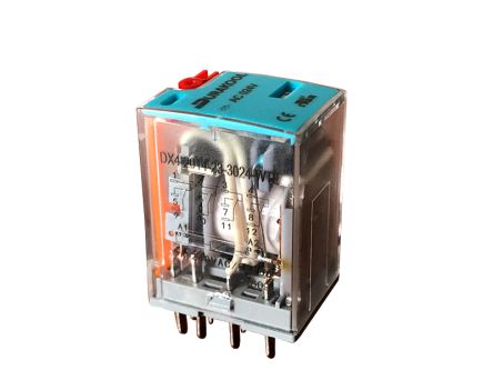 Durakool Plug In Power Relay, 24V ac Coil, 5A Switching Current, 4PDT [DX4-2014-23-3024-WTL]; 276-5990