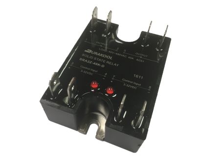 Durakool SRA2 Series Solid State Relay, 25 A Load, Plug-In Mount, 480 V ac Load, 32 Vdc Control [SRA2Z-25K-D]; 276-6031