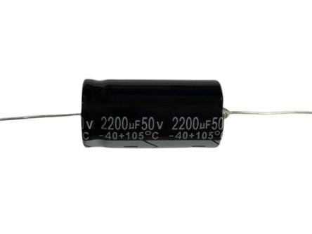 RS PRO 2200μF Aluminium Electrolytic Capacitor 40 V dc (50V), Axial, Through Hole [0]; 276-6074