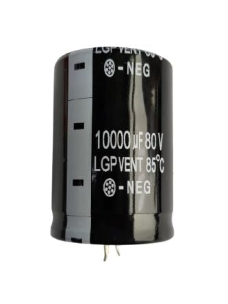 RS PRO 10000μF Aluminium Electrolytic Capacitor 80V dc, Snap-In [0]; 276-6081