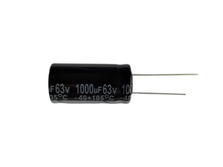 RS PRO 1000μF Aluminium Electrolytic Capacitor 63V dc, Radial, Through Hole [0]; 276-6102