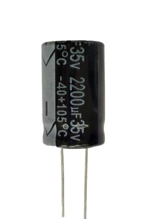 RS PRO 2200μF Aluminium Electrolytic Capacitor 35V dc, Axial, Through Hole [0]; 276-6109