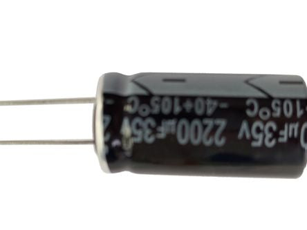 RS PRO 2200μF Aluminium Electrolytic Capacitor 35V dc, Axial, Through Hole [0]; 276-6112