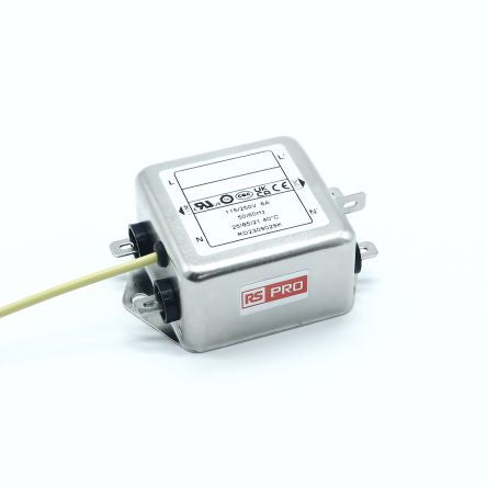 RS PRO 6A 250 V ac 50/60Hz, Chassis Mount EMI Filter, Fast-On, Single Phase [0]; 276-6307