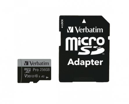 Verbatim 256 GB MicroSDHC, MicroSDXC Micro SD Card, UHS Speed Class 3 [47045]; 276-6708