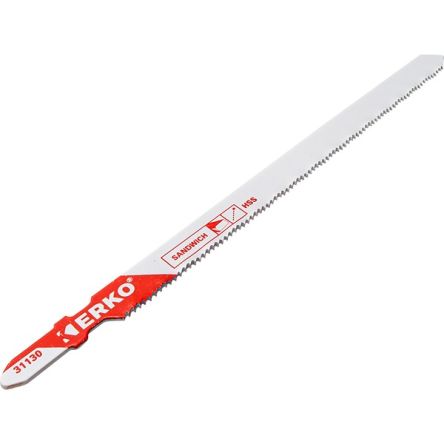 ERKO, 18 Teeth Per Inch Abrasives, Wood, Stainless Steel, Steel, Studded Wood 130mm Cutting Length Jigsaw Blade, Pack [31130]; 276-8430