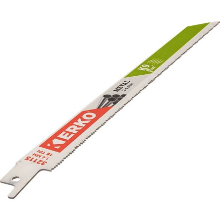 ERKO, 18 Teeth Per Inch Metal 228mm Cutting Length Reciprocating Saw Blade, Pack of 5 [32115]; 276-8433