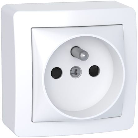 Schneider Electric White 1 Gang Plug Socket, 2 Poles, 16A, French 2P [ALB62273P]; 276-8750