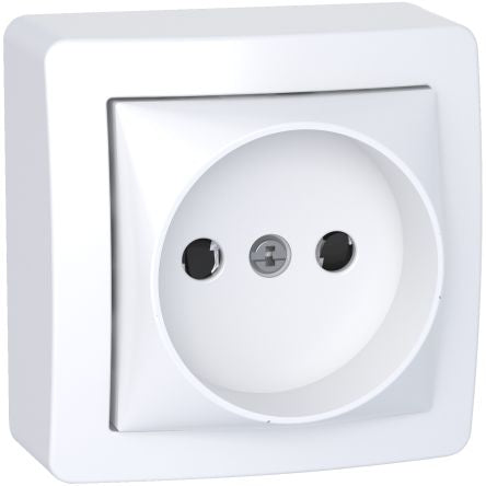 Schneider Electric White 1 Gang Plug Socket, 2 Poles, 16A, French 2P [ALB62274P]; 276-8751