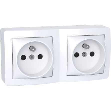 Schneider Electric White Plug Socket, 2 Poles, 16A, French 2P [ALB62473P]; 276-8752