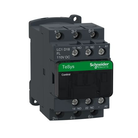 Schneider Electric TeSys Deca LC1D Contactor, 110 V dc Coil, 3-Pole, 18 A, 3NO, 440 V [LC1D18FL]; 276-8775