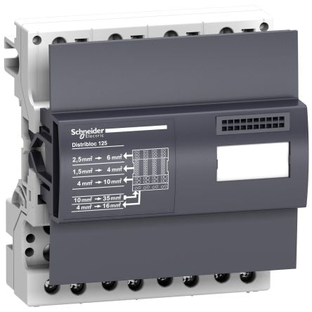 Schneider Electric Distribution Block, 125A, 690 V ac, Anthracite [LVS04045]; 276-8803