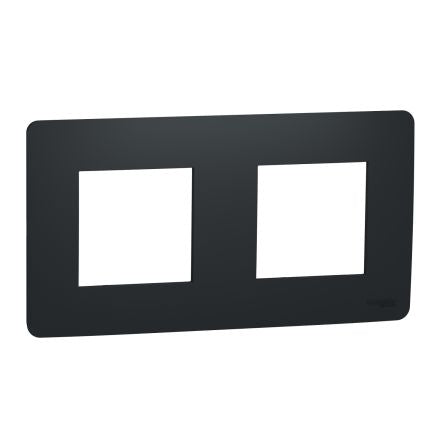 Schneider Electric Black 2 Gang Cover Plate Thermoplastic Cover Plate [NU200454]; 276-8924