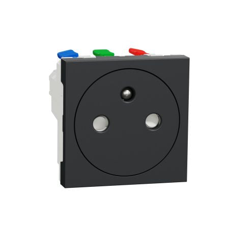 Schneider Electric Anthracite 1 Gang Plug Socket, 2 Poles, 16A, French 2P [NU305254]; 276-8927