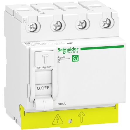 Schneider Electric R9PR RCCB, 63A, 4 Pole, 30mA, Type A, 400V ac [R9PRA463]; 276-8974