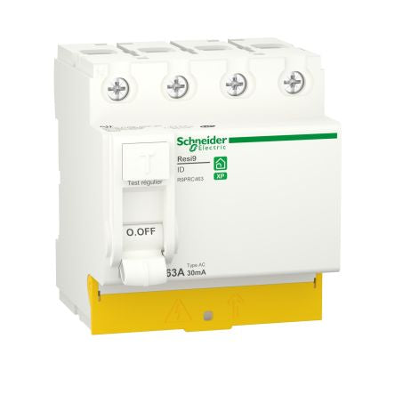 Schneider Electric R9PR RCCB, 63A, 4 Pole, 30mA, Type AC, 400V [R9PRC463]; 276-8976