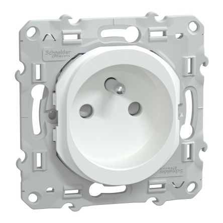 Schneider Electric White 1 Gang Plug Socket, 2 Poles, 16A, French 2P, Indoor Use [S320059]; 276-8978