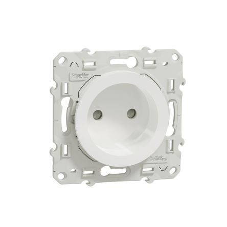 Schneider Electric White 1 Gang Plug Socket, 2 Poles, 16A [S520033]; 276-8990