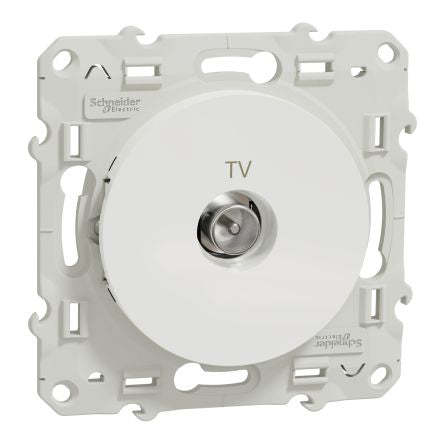 White Male 1 Outlet Socket, Flush Mount [S520445]; 276-9009