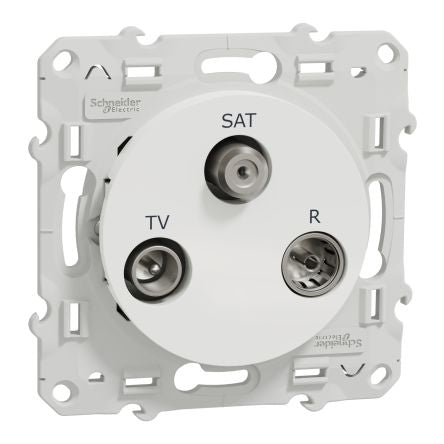 Type F - German Schuko White Male/Female Socket, Flush Mount [S520461]; 276-9010