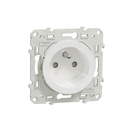Schneider Electric White 1 Gang Plug Socket, 2 Poles, 16A, French 2P [S523059P]; 276-9026