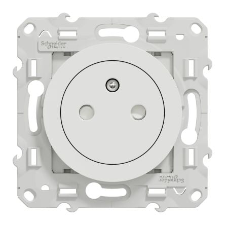 Schneider Electric White 1 Gang Plug Socket, 2 Poles, 16A, Type E - French, Indoor Use [S524052P]; 276-9028