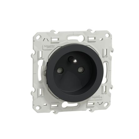 Schneider Electric Anthracite 1 Gang Plug Socket, 2 Poles, 16A, French 2P [S540059]; 276-9031