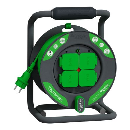 Schneider Electric 25m 4 Socket Extension Reel, 230 V, IP44 [IMT33150]; 276-9218