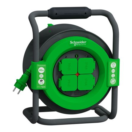 Schneider Electric 40m 4 Socket Extension Reel, 230 V, IP44 [IMT33161]; 276-9220