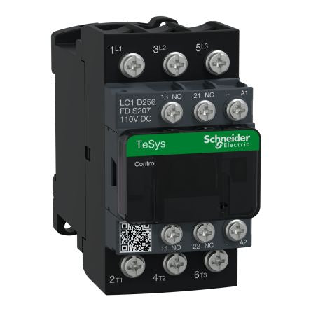 Schneider Electric TeSys Deca LC1D Contactor, 110 V dc Coil, 3-Pole, 25 A, 3NO, 440 V [LC1D256FDS207]; 276-9244