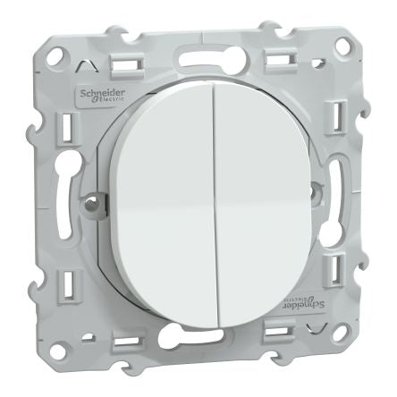 Schneider Electric White 2 Gang Plug Socket, 1 Pole Poles, 10A, Indoor Use [S320214P]; 276-9365