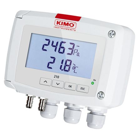 KIMO CP212 Series Pressure Sensor, -1000Pa Min, 1000Pa Max, Analogue Output, Differential Reading [CP212-BO-R]; 276-9892