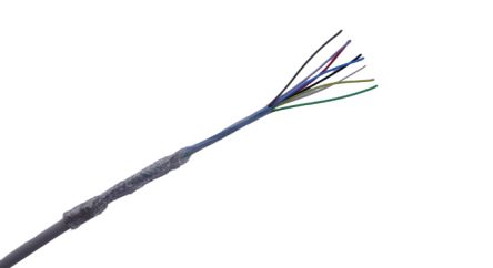 MICROWIRES TES Shielded 0.05 mm² 8 Core Power Cable, White Thermoplastic Elastomers TPE, 50m [TES-3019.08]; 276-9972